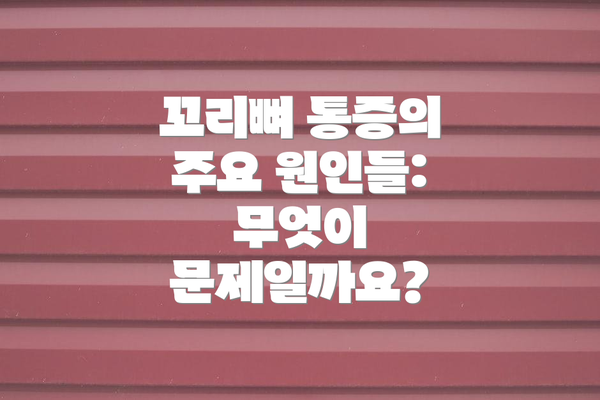 꼬리뼈 통증의 주요 원인들: 무엇이 문제일까요?