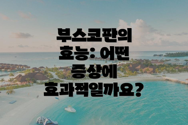 부스코판의 효능: 어떤 증상에 효과적일까요?