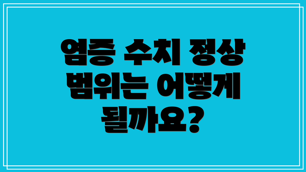 염증 수치 정상 범위는 어떻게 될까요?