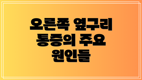 오른쪽 옆구리 통증의 주요 원인들