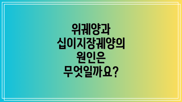 위궤양과 십이지장궤양의 원인은 무엇일까요?