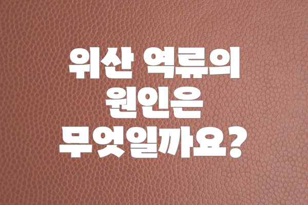 위산 역류의 원인은 무엇일까요?