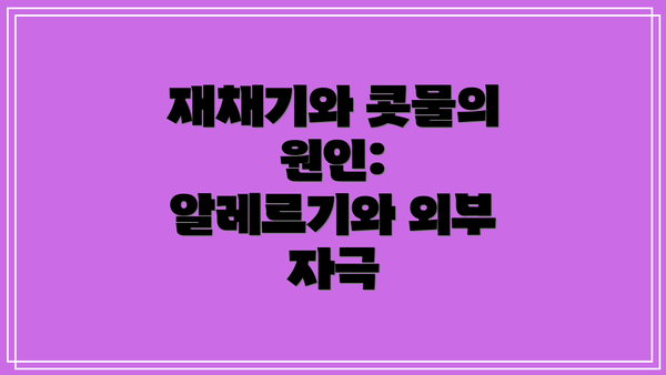 재채기와 콧물의 원인: 알레르기와 외부 자극