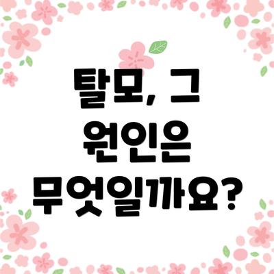 탈모, 그 원인은 무엇일까요?