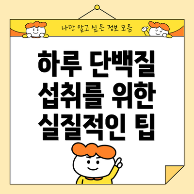 하루 단백질 섭취를 위한 실질적인 팁