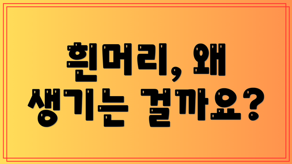흰머리, 왜 생기는 걸까요?