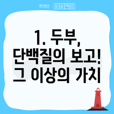 1. 두부, 단백질의 보고! 그 이상의 가치