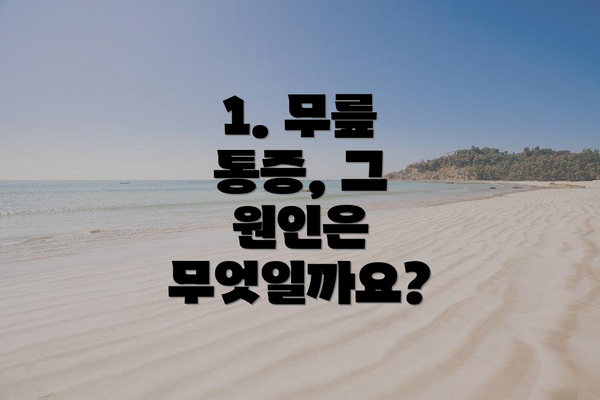 1. 무릎 통증, 그 원인은 무엇일까요?