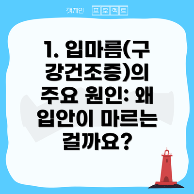 1. 입마름(구강건조증)의 주요 원인: 왜 입안이 마르는 걸까요?