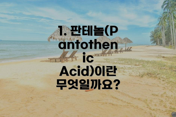 1. 판테놀(Pantothenic Acid)이란 무엇일까요?