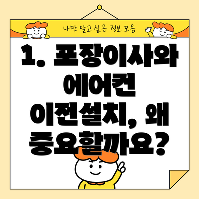 1. 포장이사와 에어컨 이전설치, 왜 중요할까요?