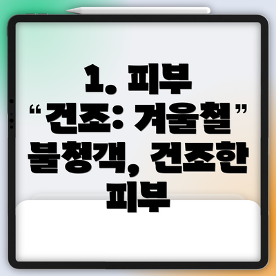 1. 피부 건조: 겨울철 불청객, 건조한 피부