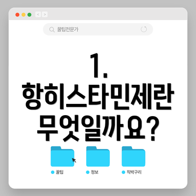 1. 항히스타민제란 무엇일까요?