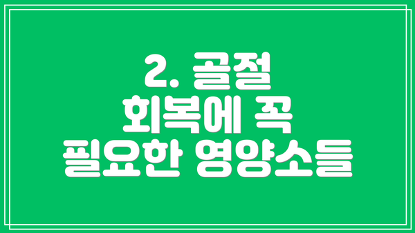 2. 골절 회복에 꼭 필요한 영양소들
