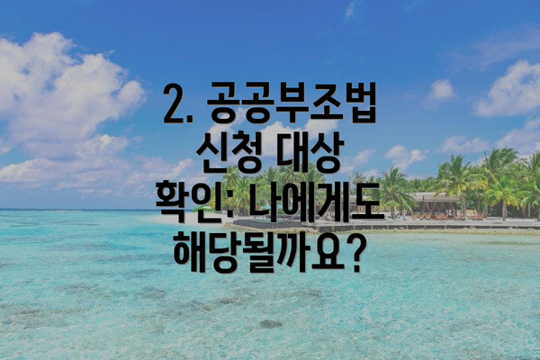 2. 공공부조법 신청 대상 확인: 나에게도 해당될까요?