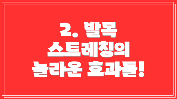 2. 발목 스트레칭의 놀라운 효과들!