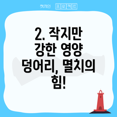 2. 작지만 강한 영양 덩어리, 멸치의 힘!