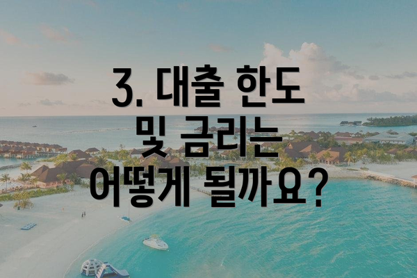 3. 대출 한도 및 금리는 어떻게 될까요?