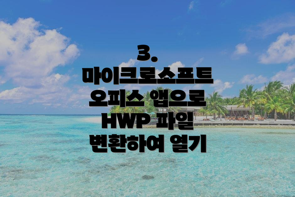 3. 마이크로소프트 오피스 앱으로 HWP 파일 변환하여 열기