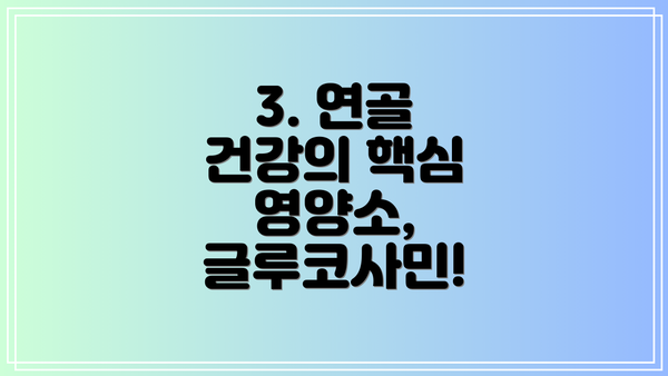 3. 연골 건강의 핵심 영양소, 글루코사민!