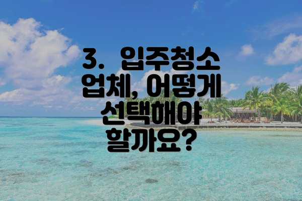 3.  입주청소 업체, 어떻게 선택해야 할까요?