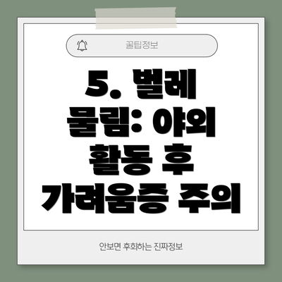 5. 벌레 물림: 야외 활동 후 가려움증 주의