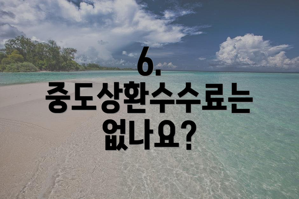 6. 중도상환수수료는 없나요?