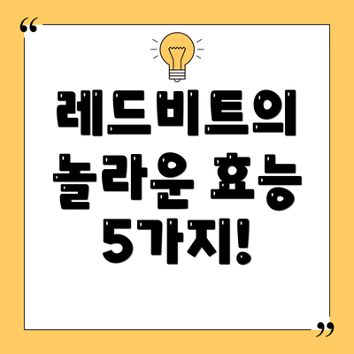 레드비트의 놀라운 효능 5가지!