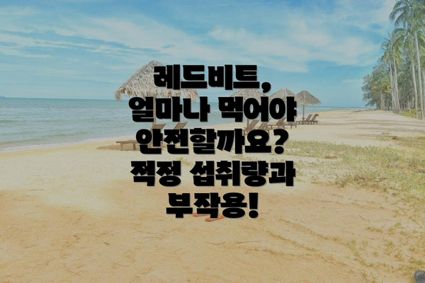 레드비트, 얼마나 먹어야 안전할까요?  적정 섭취량과 부작용!