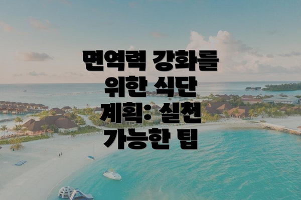 면역력 강화를 위한 식단 계획: 실천 가능한 팁