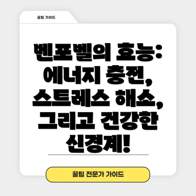 벤포벨의 효능: 에너지 충전, 스트레스 해소, 그리고 건강한 신경계!