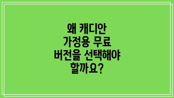왜 캐디안 가정용 무료 버전을 선택해야 할까요?