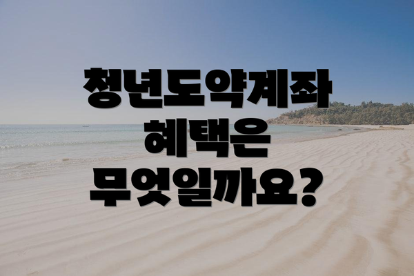 청년도약계좌 혜택은 무엇일까요?