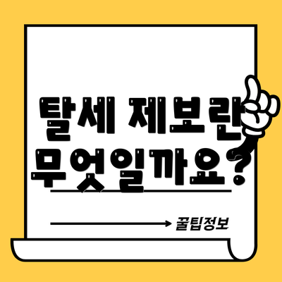 탈세 제보란 무엇일까요?