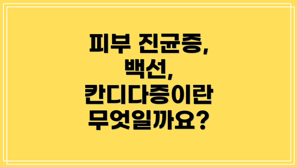 피부 진균증, 백선, 칸디다증이란 무엇일까요?