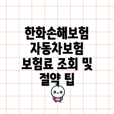 한화손해보험 자동차보험 보험료 조회 및 절약 팁