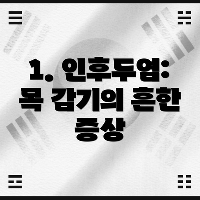 1. 인후두염: 목 감기의 흔한 증상