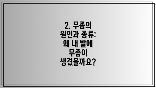 2. 무좀의 원인과 종류: 왜 내 발에 무좀이 생겼을까요?