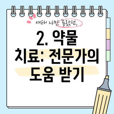 2. 약물 치료: 전문가의 도움 받기