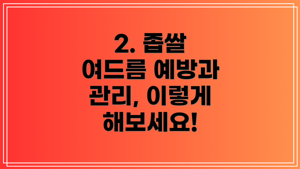 2. 좁쌀 여드름 예방과 관리, 이렇게 해보세요!