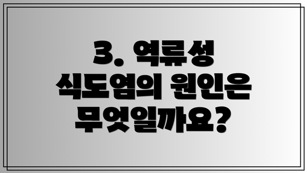 3. 역류성 식도염의 원인은 무엇일까요?