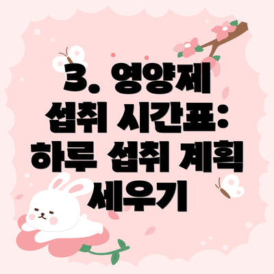 3. 영양제 섭취 시간표: 하루 섭취 계획 세우기