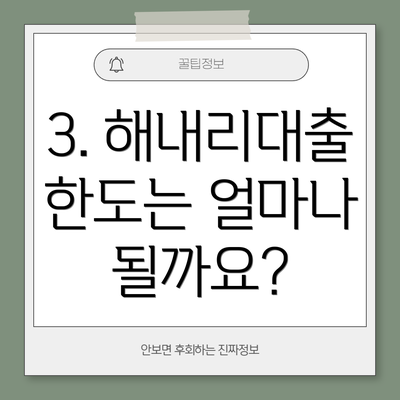 3. 해내리대출 한도는 얼마나 될까요?