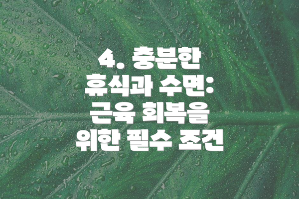 4. 충분한 휴식과 수면: 근육 회복을 위한 필수 조건