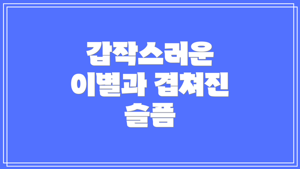 갑작스러운 이별과 겹쳐진 슬픔