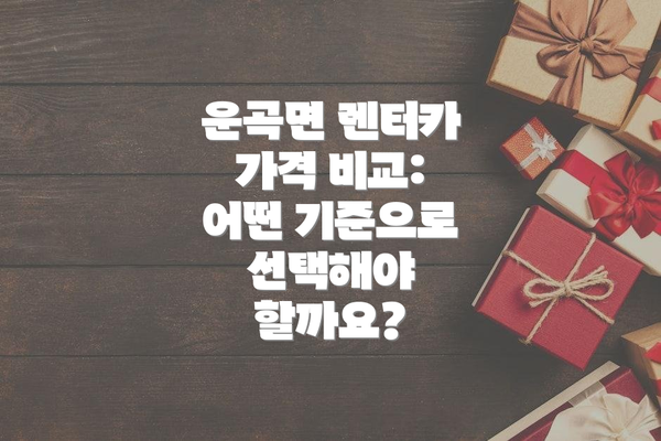 운곡면 렌터카 가격 비교: 어떤 기준으로 선택해야 할까요?