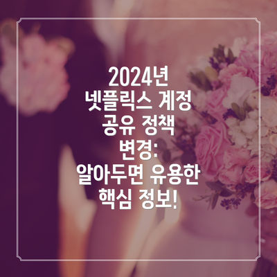 2024년 넷플릭스 계정 공유 정책 변경:  알아두면 유용한 핵심 정보!
