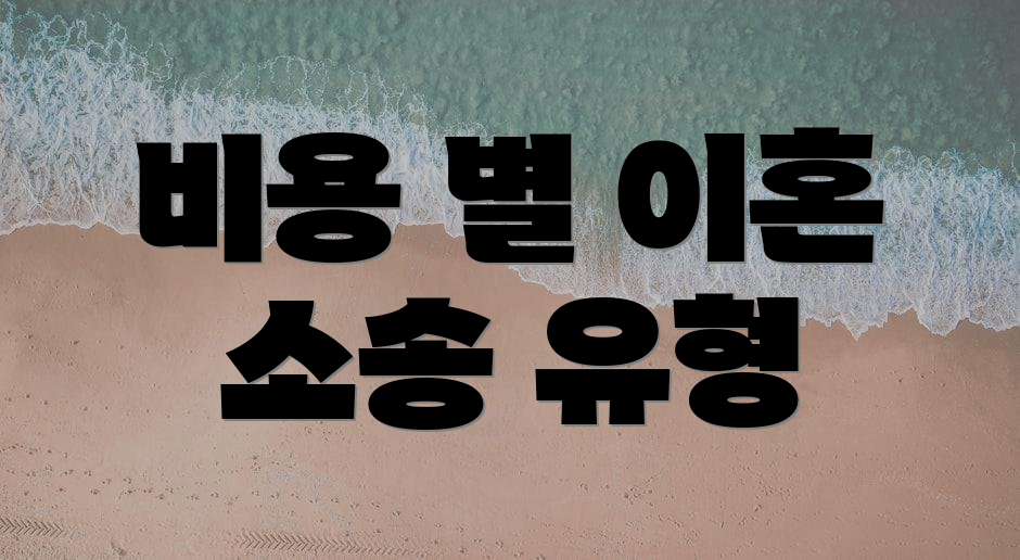 비용 별 이혼 소송 유형