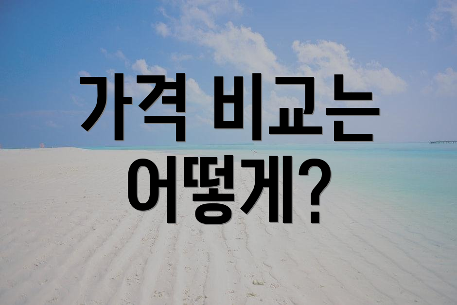 가격 비교는 어떻게?