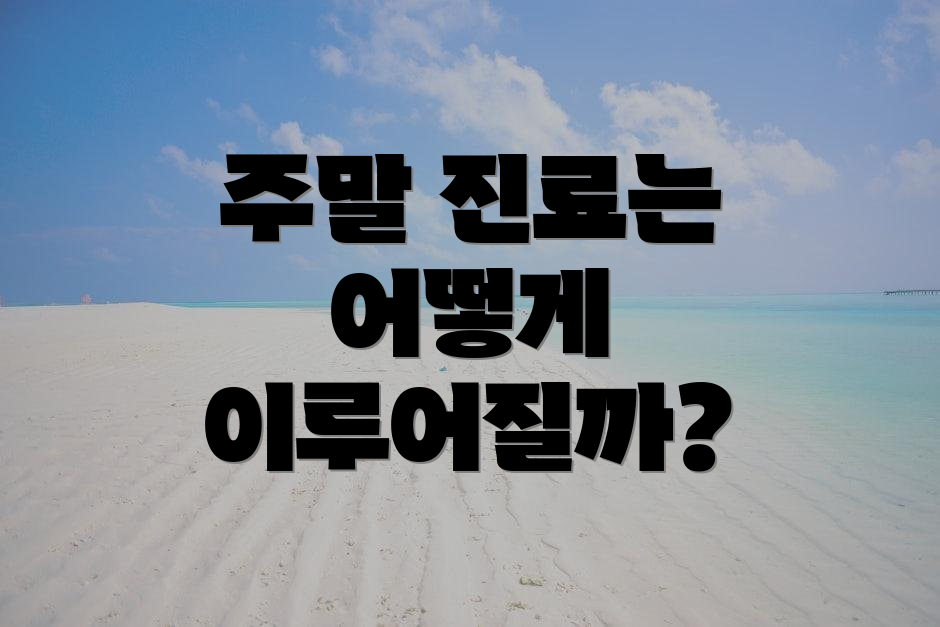 주말 진료는 어떻게 이루어질까?